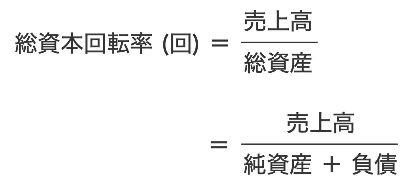 総資産回転率の計算式